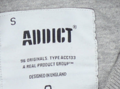 Addict Men's Grey Varsity Jacket, Size S, Casual Style