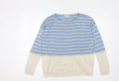 Womens UK Size 10 Fat Face Blue Pullover Jumper