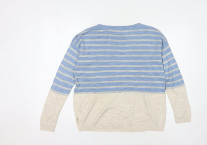Womens UK Size 10 Fat Face Blue Pullover Jumper