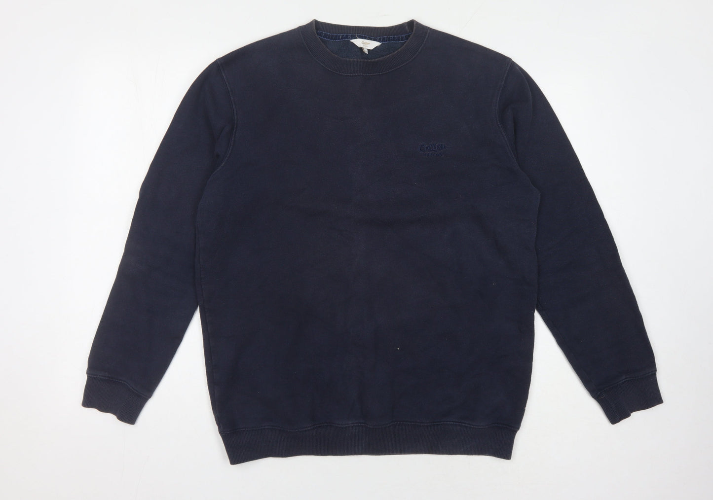 Mens UK Size M Cotton Traders Blue Pullover Sweatshirt