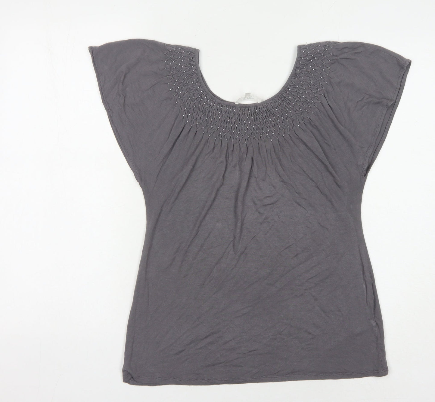 Linea Weekend Women's Grey T-Shirt, Size S, Short Sleeves