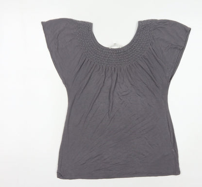Linea Weekend Women's Grey T-Shirt, Size S, Short Sleeves