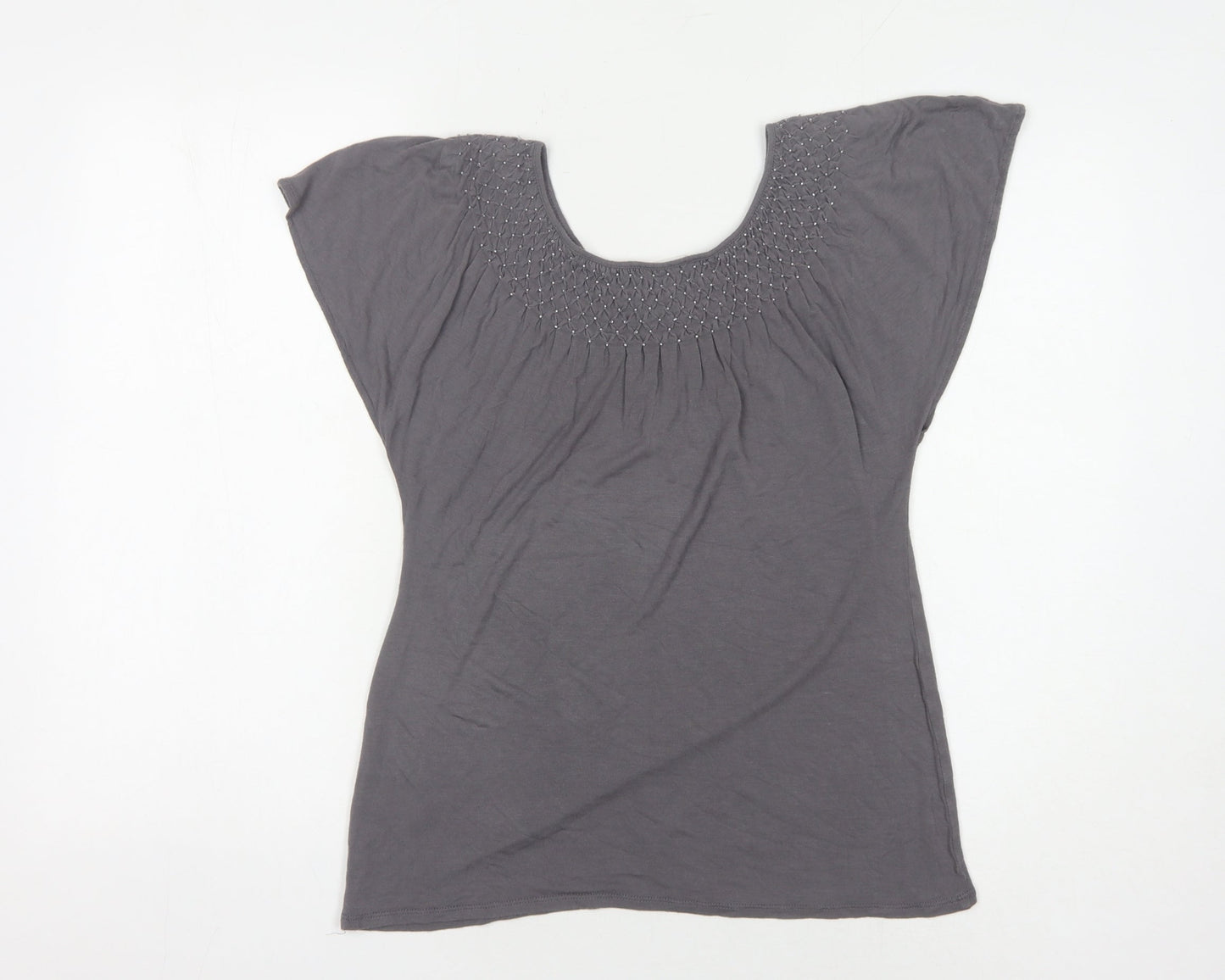 Linea Weekend Women's Grey T-Shirt, Size S, Short Sleeves