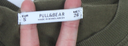 Pull&Bear Women’s Green T-Shirt Dress, Size 8, Cotton Casual