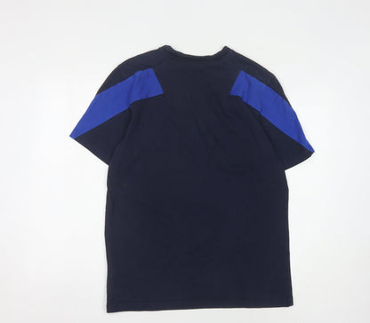 Adidas Men's Blue Crew Neck Logo T-Shirt, Size M