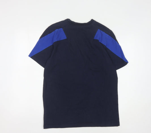 Adidas Men's Blue Crew Neck Logo T-Shirt, Size M