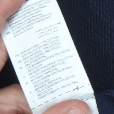 Adidas Men's Blue Crew Neck Logo T-Shirt, Size M