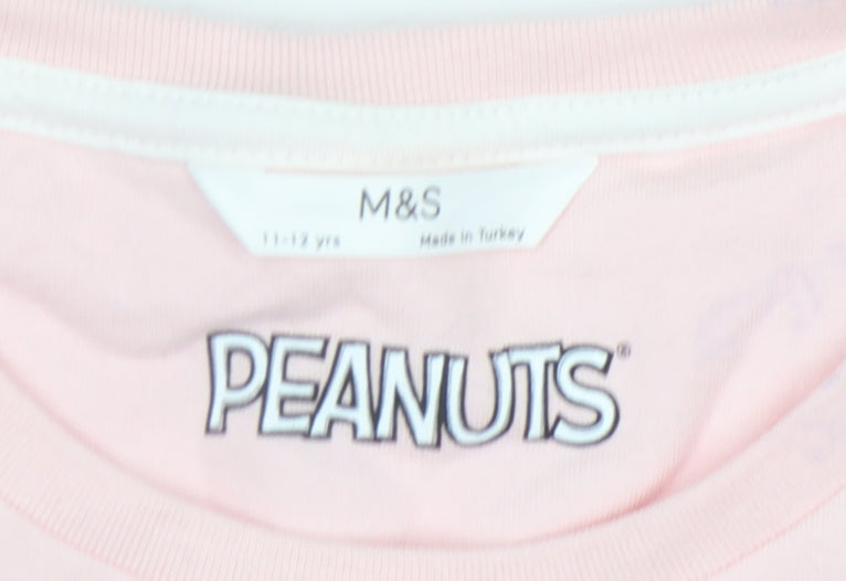 Marks and Spencer Girls' Pink Peanuts Sweatshirt 11-12 Years