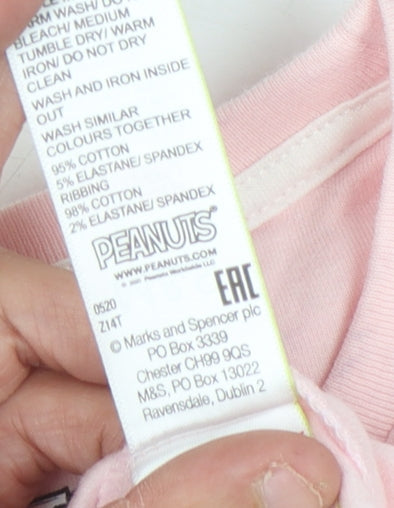 Marks and Spencer Girls' Pink Peanuts Sweatshirt 11-12 Years