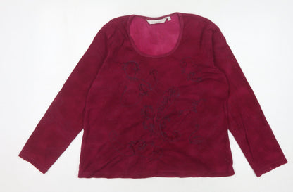 Womens UK Size 18 Style by EWM Red Basic T-Shirt
