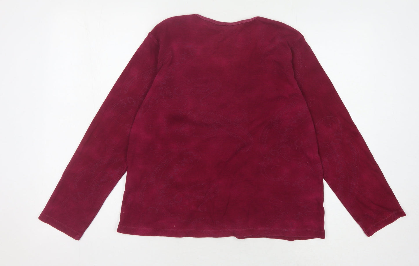 Womens UK Size 18 Style by EWM Red Basic T-Shirt