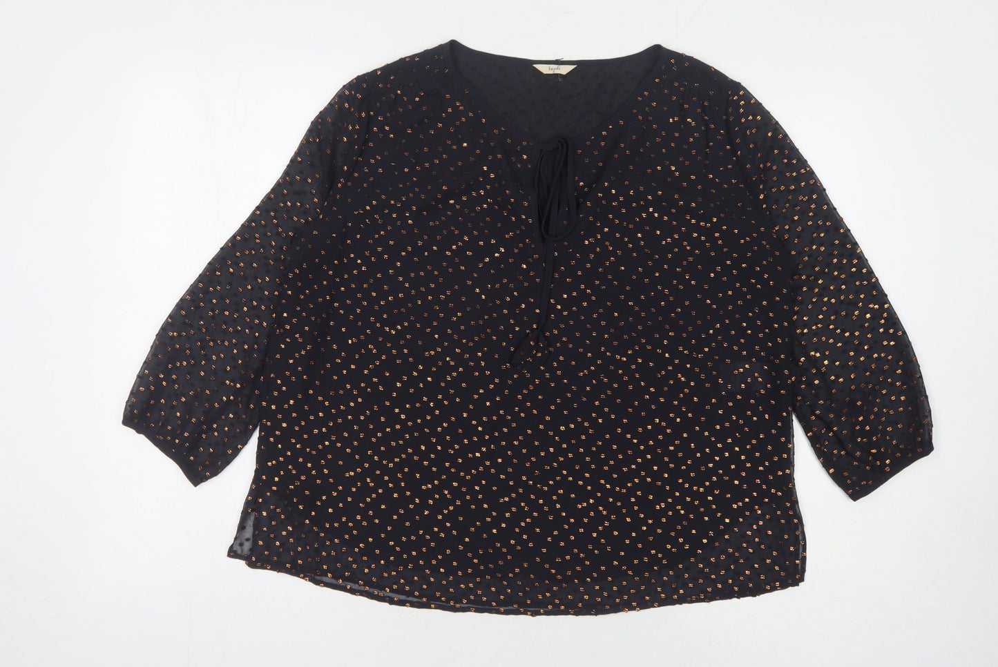 Hush Women's Black V-Neck Blouse Size 8 Polyester