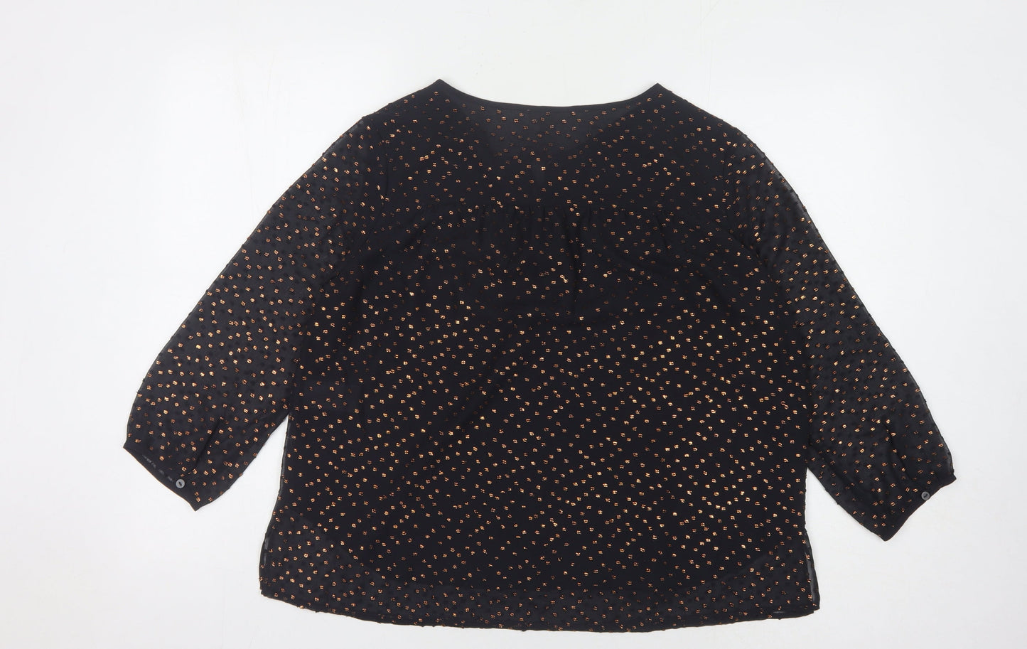 Hush Women's Black V-Neck Blouse Size 8 Polyester