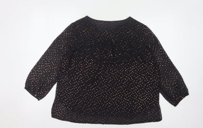 Hush Women's Black V-Neck Blouse Size 8 Polyester