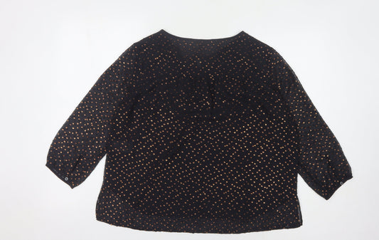 Hush Women's Black V-Neck Blouse Size 8 Polyester