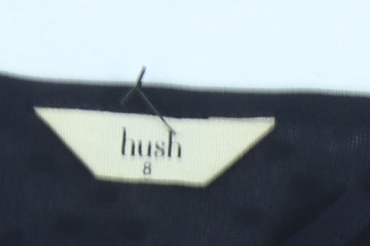 Hush Women's Black V-Neck Blouse Size 8 Polyester