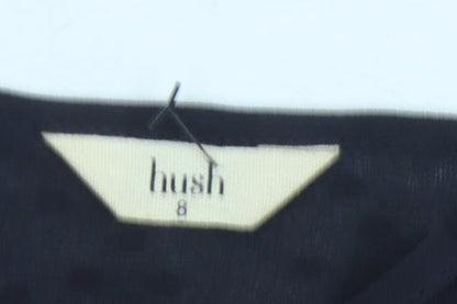 Hush Women's Black V-Neck Blouse Size 8 Polyester