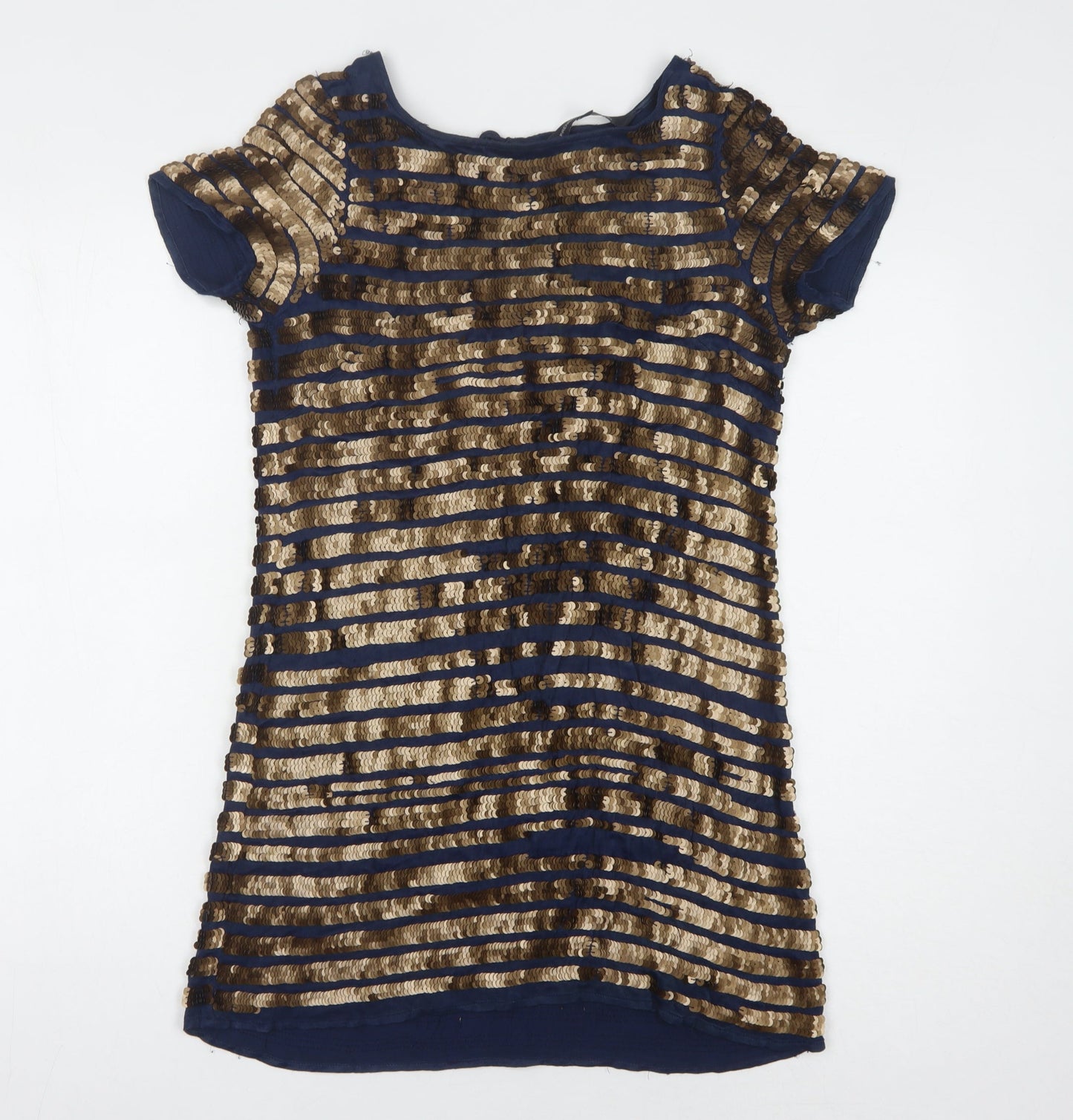 French Connection Women's Short Striped Sequin Dress Size 8