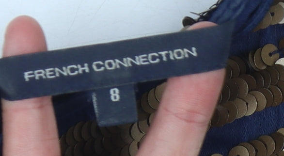 French Connection Women's Short Striped Sequin Dress Size 8