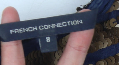 French Connection Women's Short Striped Sequin Dress Size 8