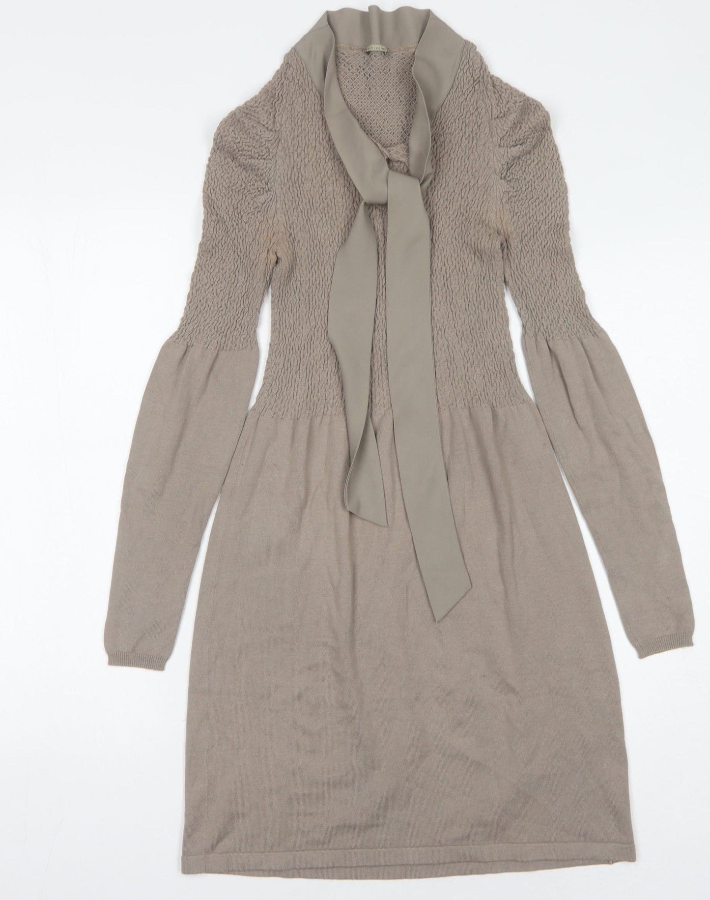 Intimissimi Women's Beige Sheath Knee Length Knit Dress