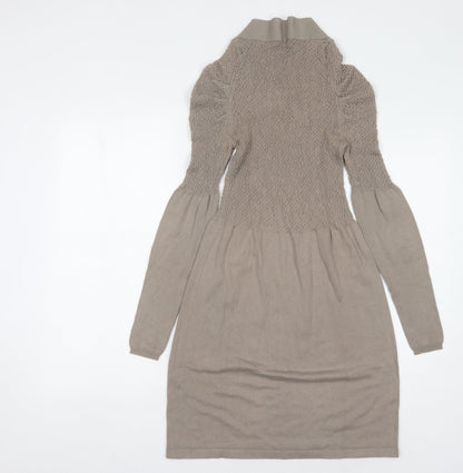 Intimissimi Women's Beige Sheath Knee Length Knit Dress