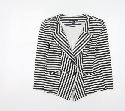 Forever 21 Women's Black/White Striped Blazer M