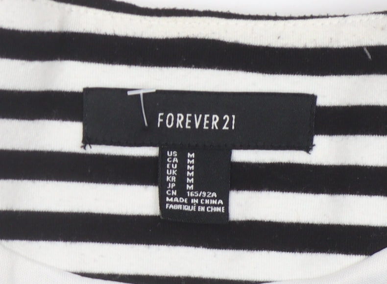 Forever 21 Women's Black/White Striped Blazer M