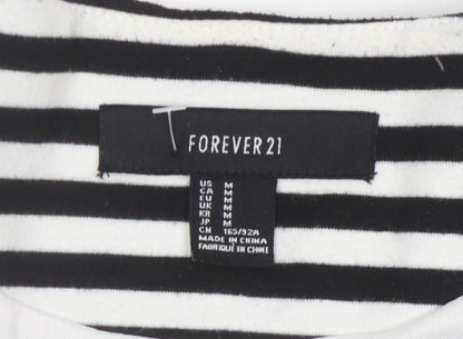Forever 21 Women's Black/White Striped Blazer M