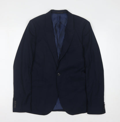 Mens UK Size 38 Topman Regular Blue Suit Jacket