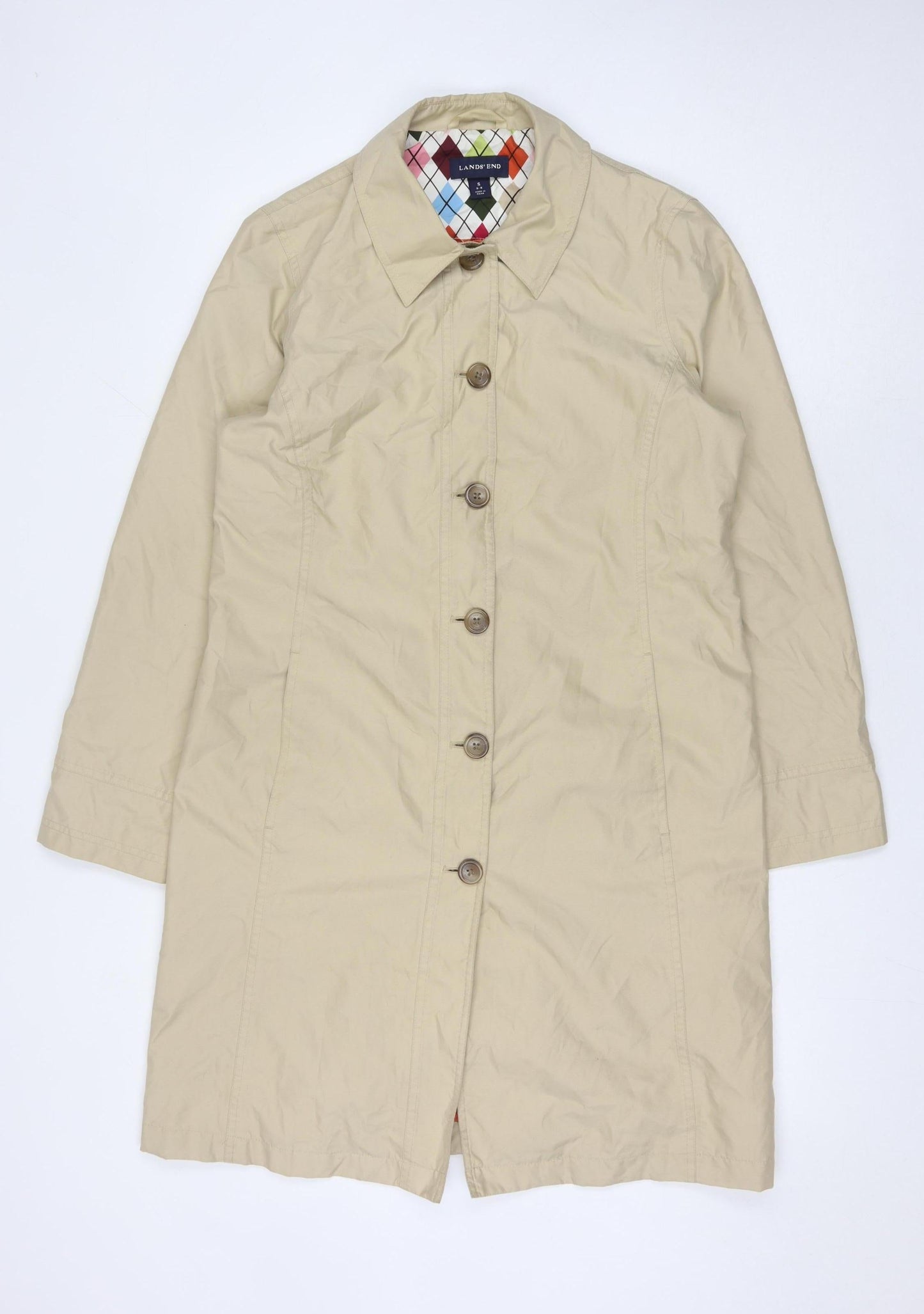 Womens UK Size S Lands' End Beige Basic Jacket