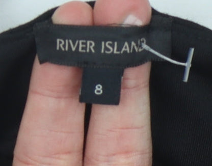 Womens UK Size 8 River Island Black Camisole Tank