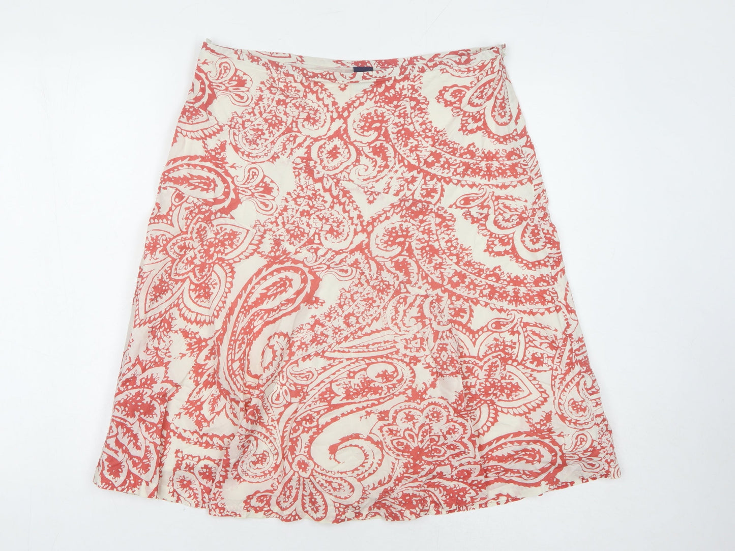 GAP Women's Red Paisley A-Line Skirt Size 10 Cotton