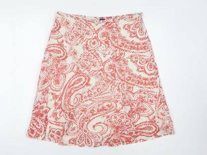 GAP Women's Red Paisley A-Line Skirt Size 10 Cotton