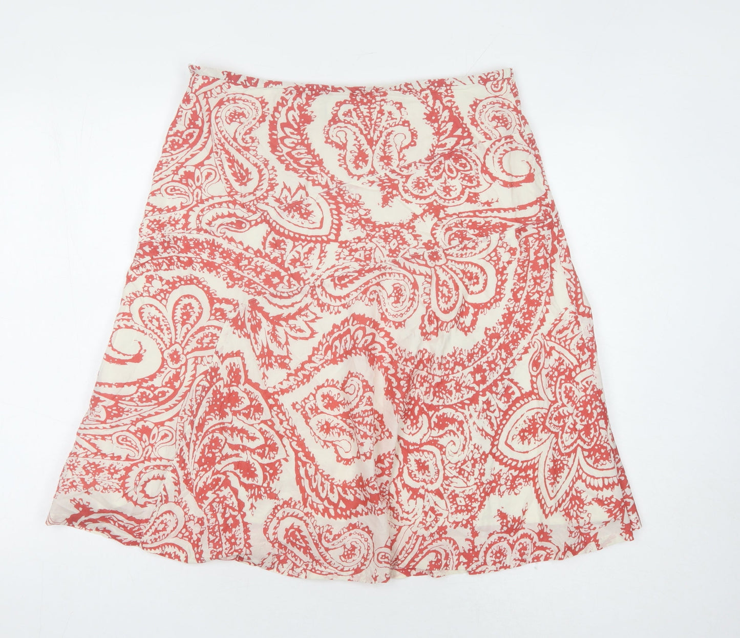 GAP Women's Red Paisley A-Line Skirt Size 10 Cotton