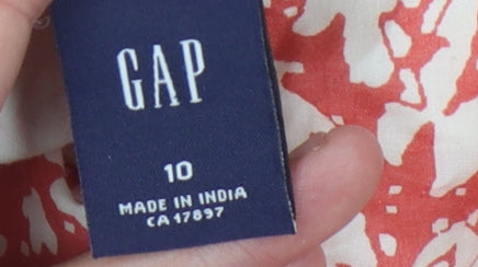 GAP Women's Red Paisley A-Line Skirt Size 10 Cotton