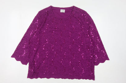 Womens UK Size 20 Eastex Purple  Blouse