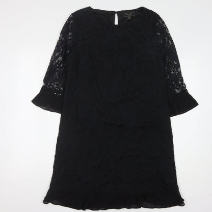 Lipsy Women's Black Lace Dress - Size 10
