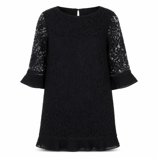 Lipsy Women's Black Lace Dress - Size 10