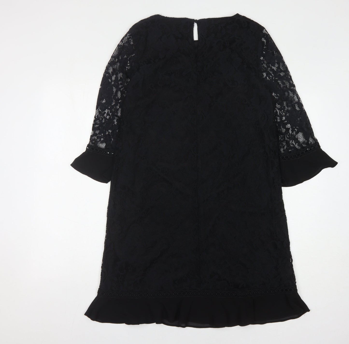 Lipsy Women's Black Lace Dress - Size 10