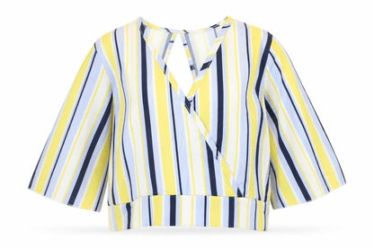 Quiz Women's Multicoloured Striped Wrap Blouse Size 6
