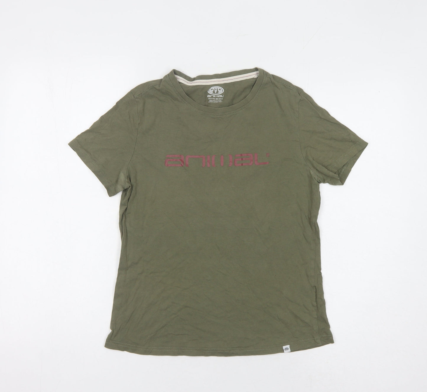 Animal Women's Green Basic Crew Neck T-Shirt Size 8