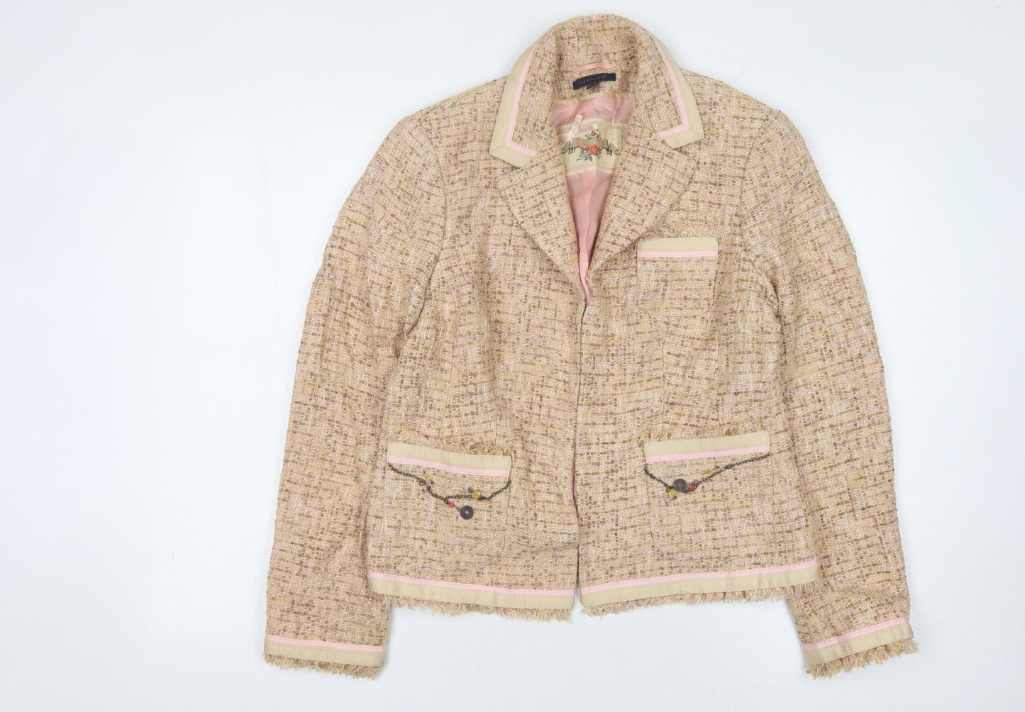 Kapalua Women's Beige Bouclé Blazer Size 16