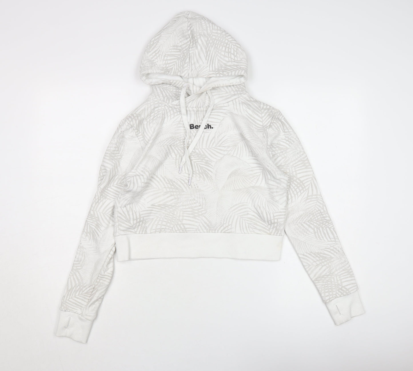 Bench Women's White Cotton Blend Pullover Hoodie Size 8