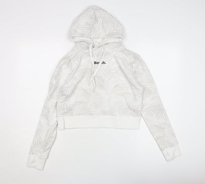 Bench Women's White Cotton Blend Pullover Hoodie Size 8