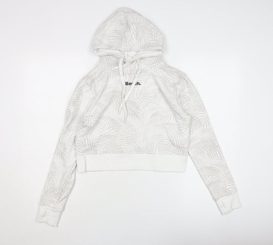 Bench Women's White Cotton Blend Pullover Hoodie Size 8