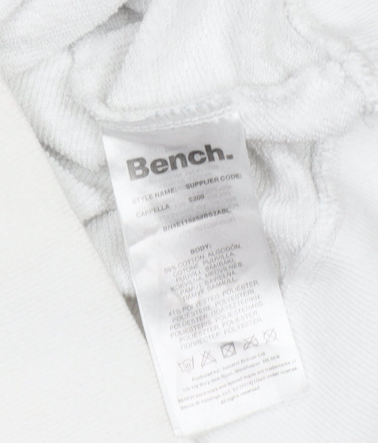 Bench Women's White Cotton Blend Pullover Hoodie Size 8