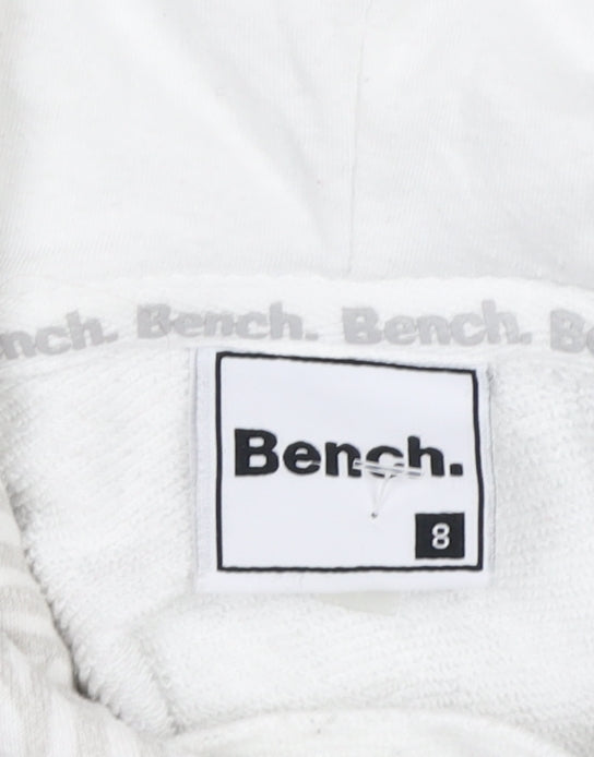 Bench Women's White Cotton Blend Pullover Hoodie Size 8