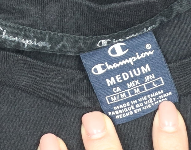 Mens UK Size M Champion Black  T-Shirt
