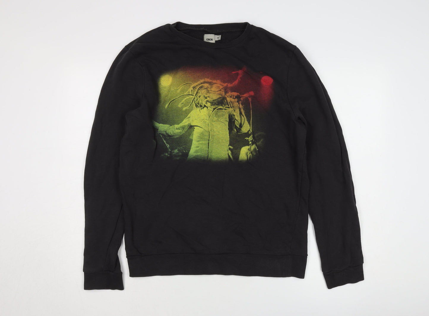Mens UK Size M ASOS Black Pullover Sweatshirt